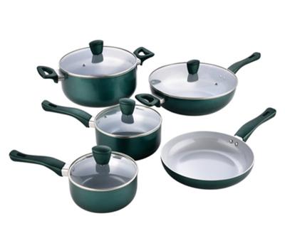 China Factory Direct Viable Wholesale Pressed Cookware Set Granite Aluminum Marble Coating Cookware for sale