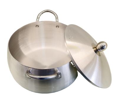 China Sustainable specialization in the production of belly shaped aluminum material silver pot set cooking set for sale