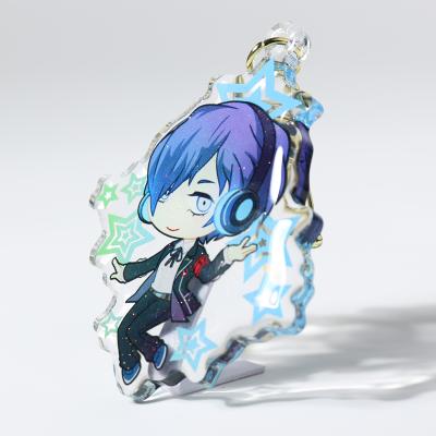 China Keepsake Gifts NO MOQ Holographic Acrylic Charms Custom Acrylic Epoxy Keychains for sale