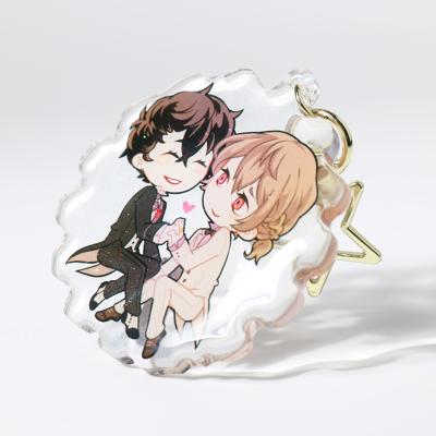 China Keepsake Gifts NO MOQ Custom Clear Acrylic Keychains Holographic Acrylic Charms for sale