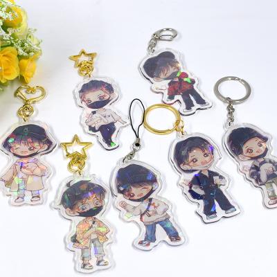 China Keepsake gifts NO MOQ holographic acrylic charms stick custom transparent acrylic kawaii keychains for sale