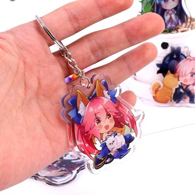 China Souvenir gifts NO MOQ wholesale custom cute cartoon anime designers keychains stick custom acrylic rainbow key chain charms for sale