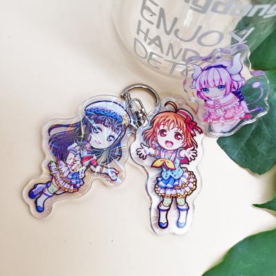 China Keepsake Gifts Wholesale Personalized Custom Acrylic Key Chains Designer Rainbow Epoxy Cartoon Cute Anime Key Chain Charms for sale