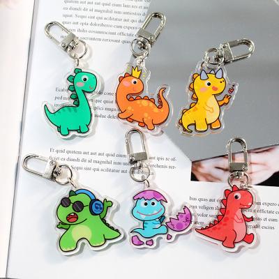 China Keepsake Gifts Personalized Keychains Custom Acrylic Keychains Cute Anime Pendant Acrylic Cartoon Dinosaur Key Chain for sale