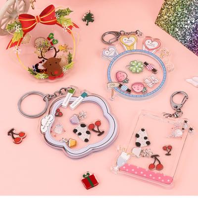 China Keepsake Gifts Cute Custom Epoxy Custom Anime Llaveros Cartoon Designers Shaker Acrylic Wholesale Keychains for sale