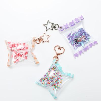 China Customized Wholesale Custom Glitter Cute Glitter Acrylic Candy Bag Shaker Key Chain Promotion Souvenir Gifts Clear Charms Charms for sale