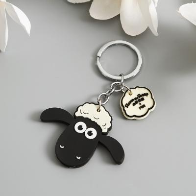 China Souvenirs Promotion Gift Key Chain Wholesale Manufacturer 3D Customized Silicone Resin Cartoon 2D Figure Key Chain PVC Custom Logo Anime Soft Rubber Keychains for sale