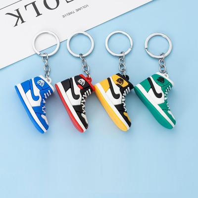 China Souvenirs Promotion Gift Key Chain Customized 2D Silicone Resin 3D Mini Shoes Sneaker Soft Rubber Charm Key Chain PVC Keychains for sale