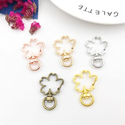 China DIY Handmade Jewelry Making Cat Sakura Shape Charms Handmade Metal Key Chain Ring Charms Jewelry keychains accessories key Ring With Chain for sale