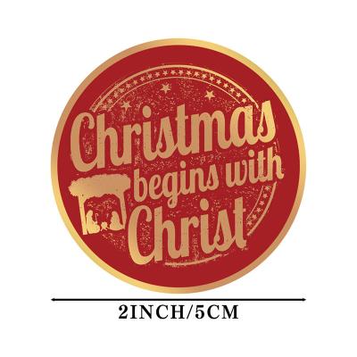 China Waterproof Gold Stamp Christmas Decoration Vinyl Merry Christmas Waterproof Sticker Set To Tag Custom Foil Christmas Gift Tag Sticker for sale