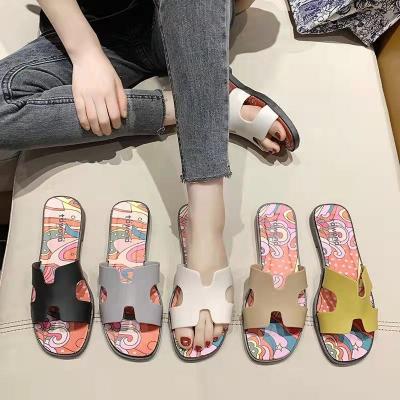 China 2021 fashion hop trend women's hip slippers Japanese style indoor and outdoor slippers beach shoes wholesale for sale