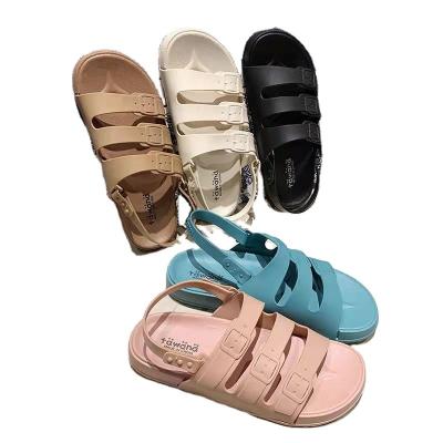 China 2021 New Fashion Trend Women's Outdoor PVC Shoes Custom Made Sexy Elegant Detachable Flat Women's Lace Shoes Sandals for sale