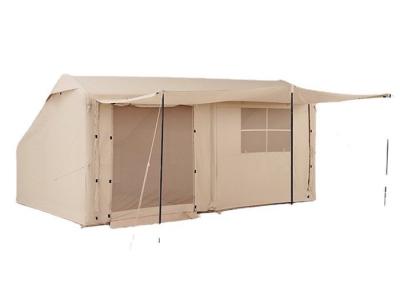 China Buitenkampertenten 410*270*200cm Waterdicht Beige katoen opblaasbare tent voor 3-4 personen Forest Hut Stijl lichtgewicht en duurzaam voor buitenavonturen Te koop