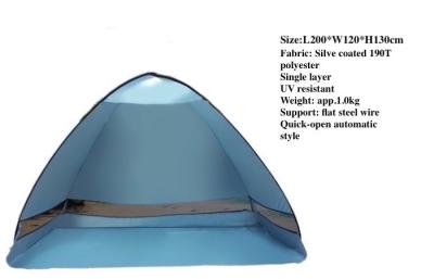 China Automatisches Outdoor-Pop-Up-Campingzelt 200 X 120 X 130CM 190T Polyester-Strandmarkise zu verkaufen