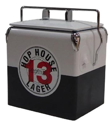 China Metal Red Color Outdoor Cooler Box Custom Portable 13L 32x22x36CM for sale