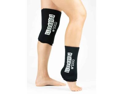 China 25x11CM Custom Sport Polyacrylamide Cool Gel Ice Sleeve Reusable Black Spandex Lycra for sale