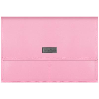 China 13' Pink PU Protective Sling Bag Closure Flap Velcro Voor Notebook Drager Beschermer Te koop