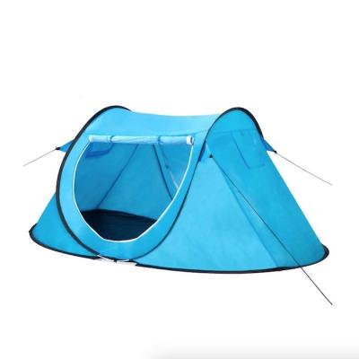 China 86.6*37.4*47.2 Zoll Blaues Pop Up Campingzelt mit Lüftungsnetz Fenster 2 Personen Kapazität Wasserdichtes Design zu verkaufen