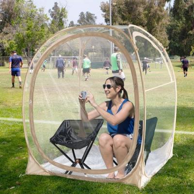 China 50*50*62''Inch Outdoor PVC Transparent Waterproof Single Layer Fiberglass Frame Pop Up Sports Tent With UV Protection for sale