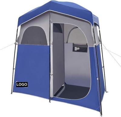 China 2.11*1.07*2.13M Blue Waterproof Polyester Instant Pop Up Privacy Tents With Full Coverage Zippered Door And Windows for sale