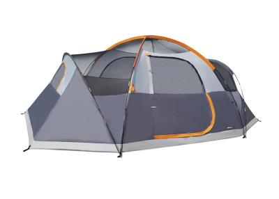 China 4.57*2.74*1.78M 8-Person Outdoor Double Layer Grey Waterproof Coated Polyester Camping Tent For 3-Season Activities for sale