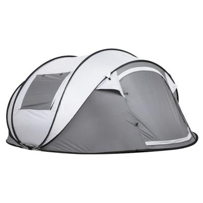 China 280*200*130CM Grey Waterproof PU2000MM Coated 190T Polyester 4-Season Pop Up Tent Boat With Mesh Windows For Camping for sale