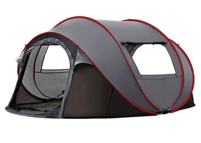 China 280*200*130CM 4-Person Grey Waterproof Polyester 4-Season Boat Shape Pop Up Camping Tents Carry Bag Included for sale