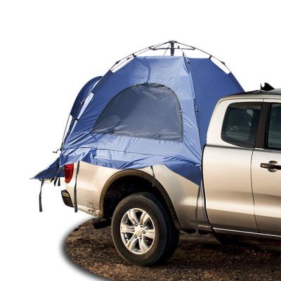 China 210*165*176CM Blue 210D Polyester Waterproof Automatic Fiberglass Frame Pick Up Truck Tent for sale