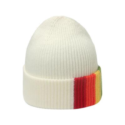 China Outdoor White Color Recycle Sustainable RPET Knitted Beanie Adult Size For Winter for sale