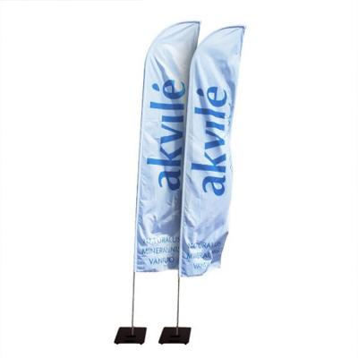 China Seasonal 100% Polyester 12ft Custom Feather Flag Aluminium Fiberglass Pole for sale