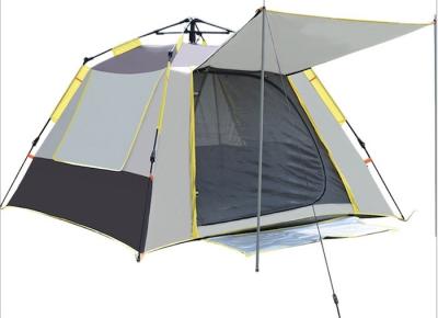 China 210*210*145CM Grey Waterproof Coated 190T Polyester Automatic Outdoor Camping Tents Pop Up Sun Shade Tent Silver PU2000MM for sale