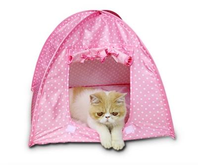 China Lichtgewicht Kleurrijke Polyester Waterdichte Cat Tent Cute Pet Supplies 43x43x41cm Te koop