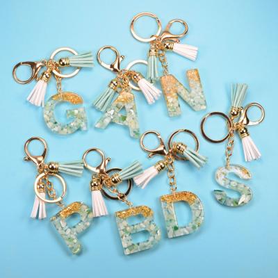 China Colorful English Acrylic Alphabet Letter Resin Key Chain Hip Hop Fashion Letter 26 Key Chain for sale