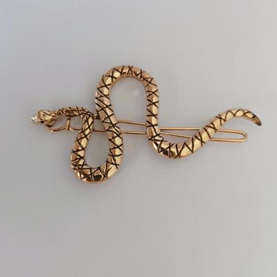 China New Gold Plated Hip Hop Design Snake Hairpin Animal Hair Pin Snake Hair Clip For Women Girls for sale