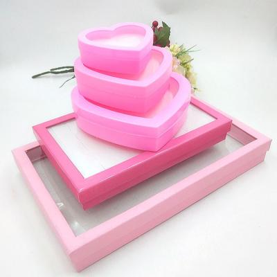 China Hip Hop Welcome Customized Plastic Kids Cute Pink Ring Box Custom Logo Heart Ring Box for sale