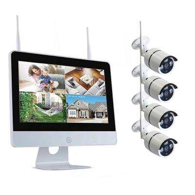 China Indoor Night Vision Wardmay H.265 Wifi IP Camera 4CH 2.0MP WIFI NVR Kits with 12inch Touch Screen for sale