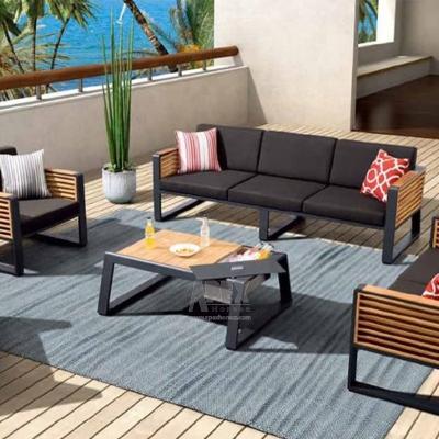 China Modern L Shape Aluminum Outdoor Garden Backyard Furniture Sofa Metal Frame Garden Set for sale