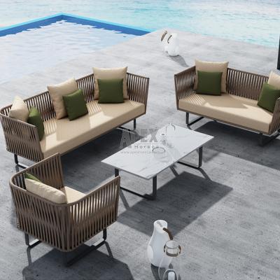 China Luxury Durable Outdoor Garden Sectional Sofa Bed Garden Corner Outdoor Furniture Patio Furniture Set for sale