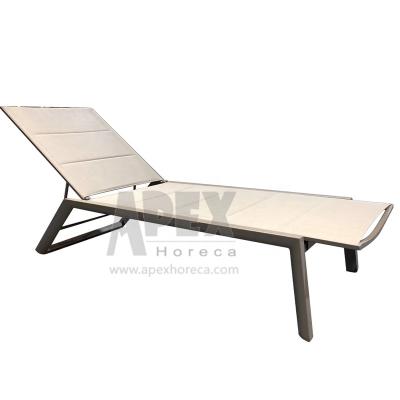 China Contemporary Best Price Custom Outdoor Pool Sling Sun Sofa Sun Garden Sofa With Folding Position Bed for sale