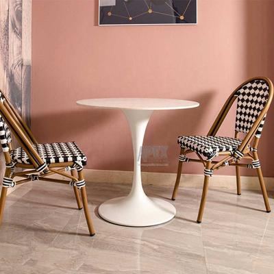 China Modern Indoor Outdoor Plastic Wicker Chair Bistros Chair Patio Lounge Weave Rattan Cafe Chair Set for sale