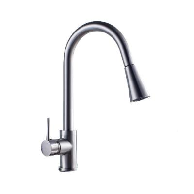 China Pull the faucet wholesale hot and cold fashionable unique design kitchen body brass spring to pull the hot and cold faucet for sale