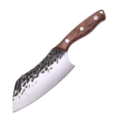 China Factory direct sale viable 3CR13mov steel with solid wooden handle kitchen utensils kitchen knives with carving knives for sale