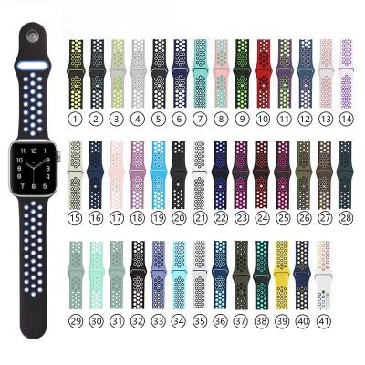 China 2021 good quality watch strap silicon watch suitable price soft rubber strap dual color sports band for sale