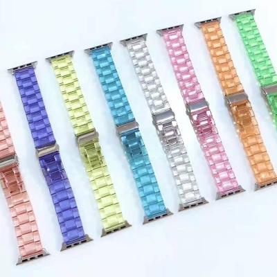 China Unique Resin Watchband For Apple Watch 6 5 4 Band Strap 42mm 38mm Transparent For iWatch Se 3 Series Watch Band 2 44mm 40mm for sale