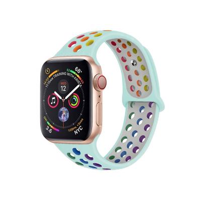 China Soft/Skin Affinity Made In China Top Quality Silicone Sport Unisex Big Smart Watch Band For Apple Watch for sale