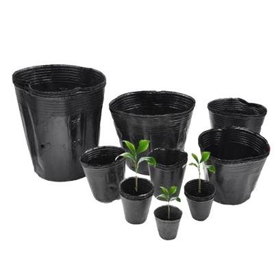 China Garden Black Breathable and Aging Resistant Round Outdoor Nursery Plant Seed Grow Tray Hard Gallon PE PP Green Flower Grow Pot for sale