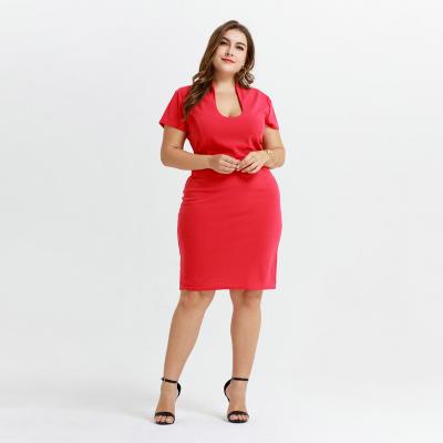 China New Comfortable Casual Dresses Plus Size Women's Elegant Ladies Plus Size Dresses for sale