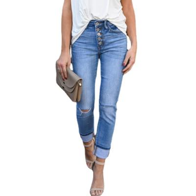 China Others World's Best Selling Women's Jeans Washed With Holes Stretch Ripped Slim Diet Women's Jeans for sale