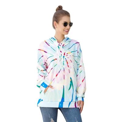 China Waterproof 2021 hot high quality 100% cotton women tie dye white hoodies factory price custom logo wholesale custom sales for sale