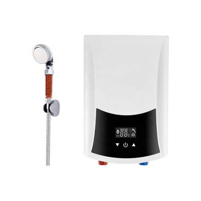 China Instant Electric Portable Water Heater Plastic Ce Wall Mounted Water Heater 5.5KW Electric Portable Hot Water Heater Touch Button F5 White for sale